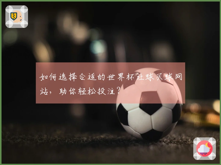 如何选择合适的世界杯让球买球网站，助你轻松投注？
